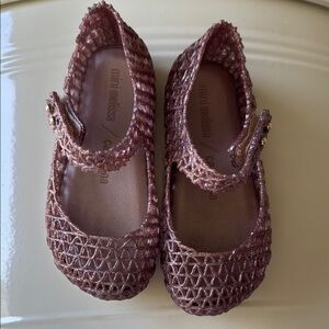 Mini Melissa Kids Glitter Dress Shoes - Pink